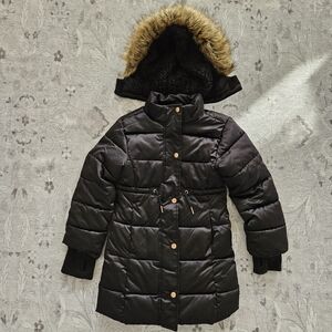 Girls sizs 5/6 black puffer parka jacket